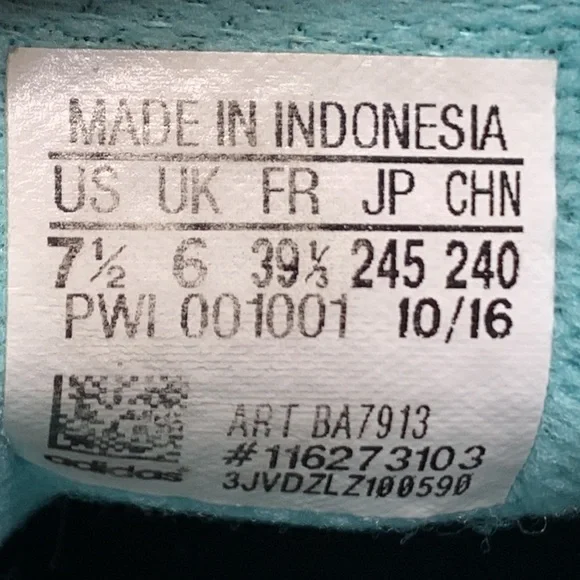 Addidas Running Jogging Workout Shoes Sneakers Black & Aqua Cushion Insoles - Picture 17 of 17